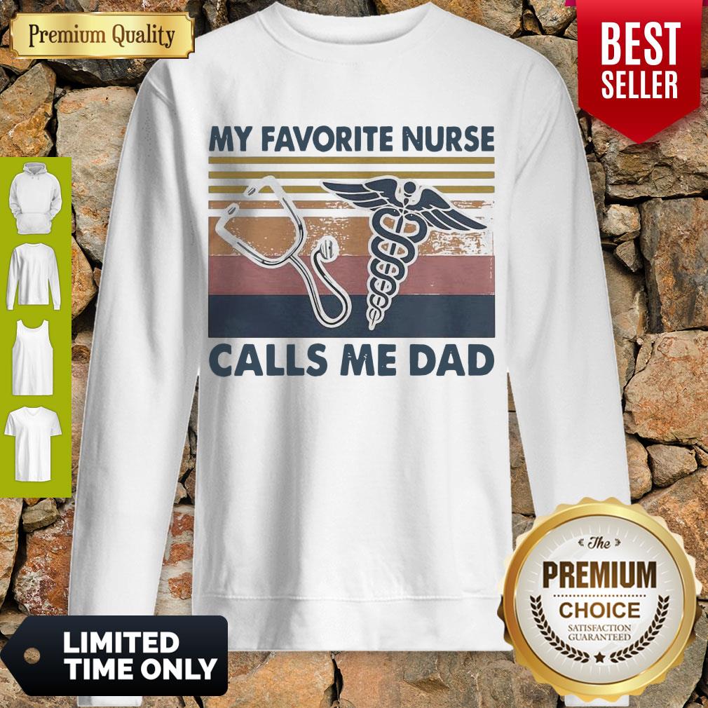 Stethoscope Caduceus As A Symbol My Favorite Nurse Calls Me Dad Vintage Shirt - Image 3