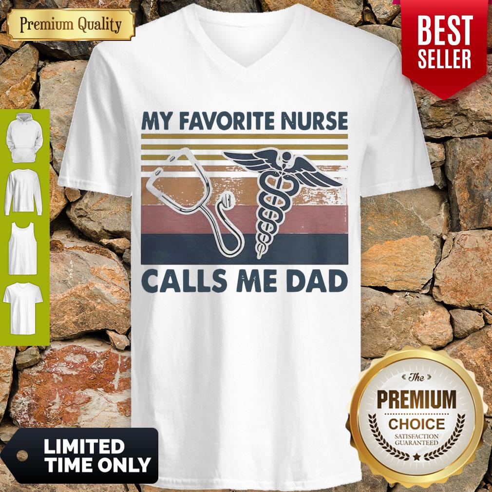 Stethoscope Caduceus As A Symbol My Favorite Nurse Calls Me Dad Vintage Shirt - Image 5