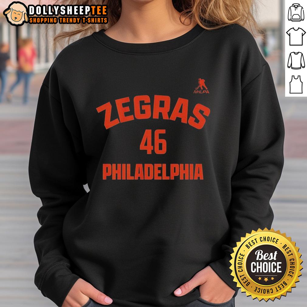 Awesome Trevor Zegras 46 Philadelphia Flyers T-Shirt - Image 2
