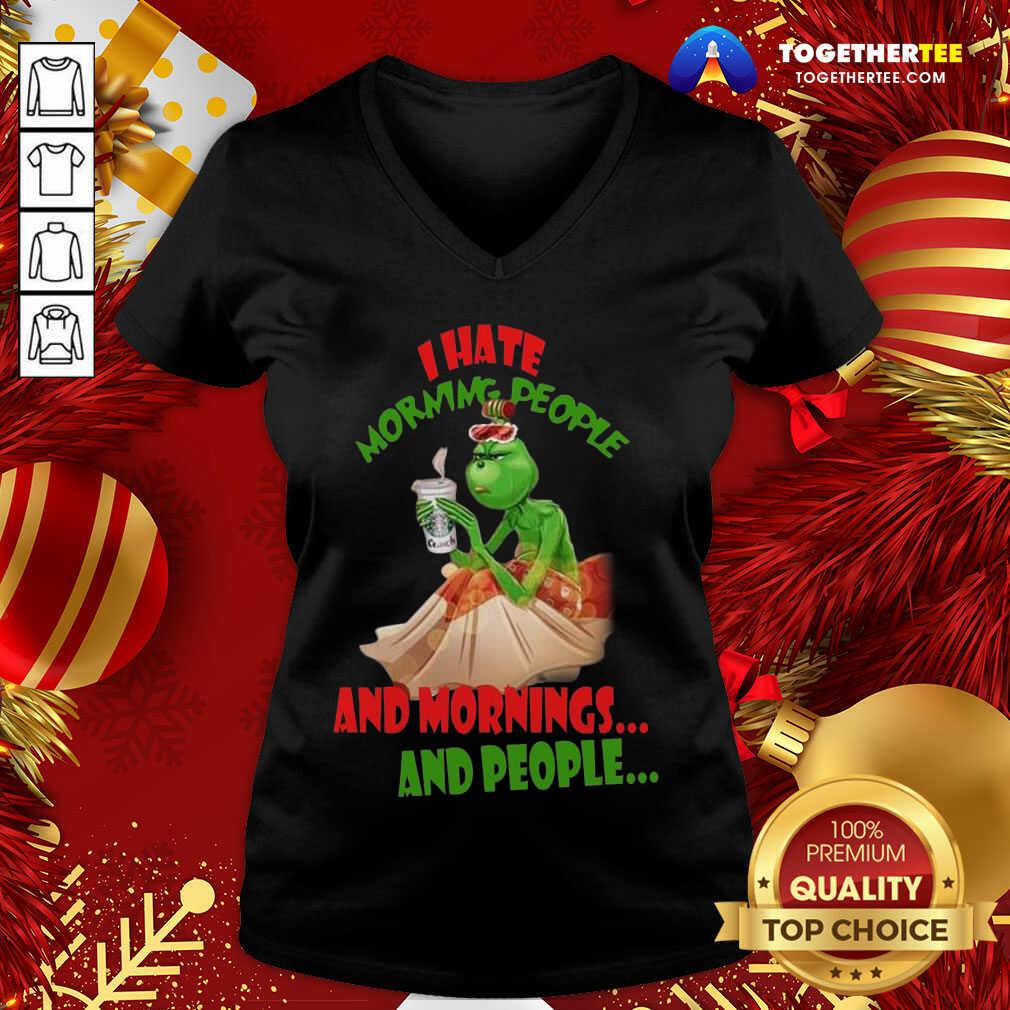 Pretty The Grinch I Hate Morning People And Morning And People Shirt - Image 2