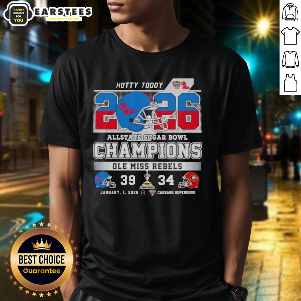 Good Allstate Sugar Bowl Ole Miss Rebels Hotty Toddy Caesars Superdome Football Helmet T-Shirt