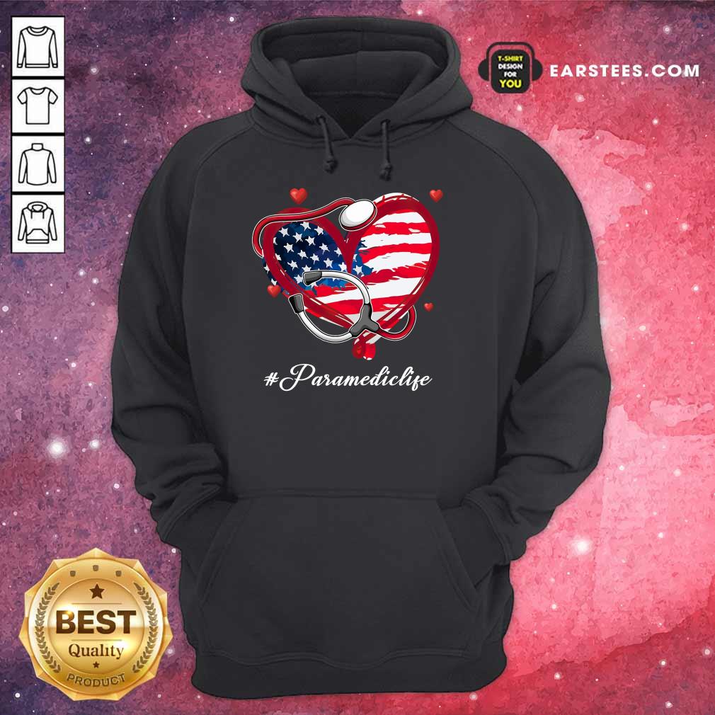Nice Heart American Flag Paramedic Shirt - Image 4