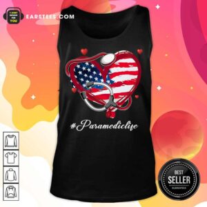 Alternative view of Nice Heart American Flag Paramedic Shirt
