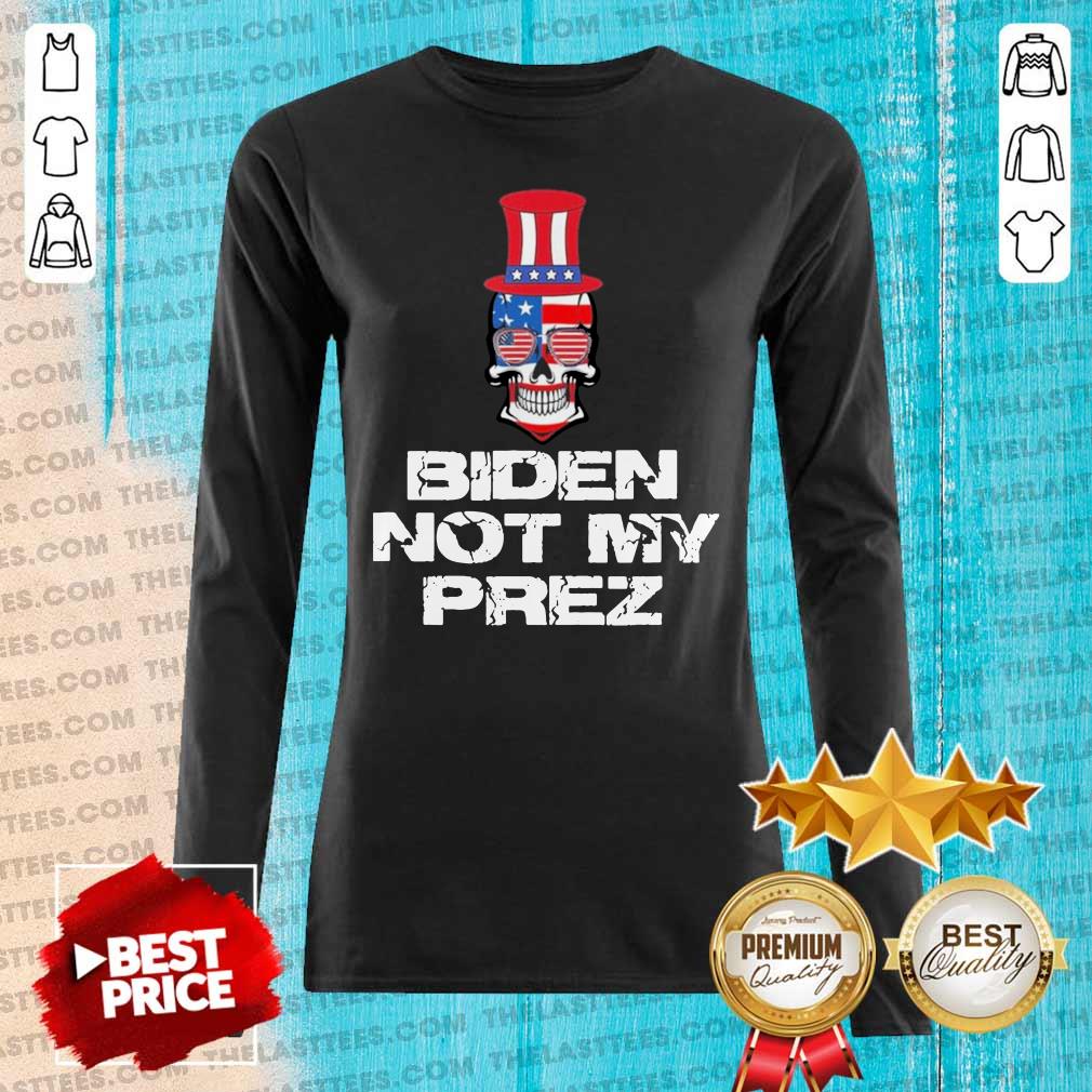 Good Biden Is Not My President Skull American Flag Shirt - Image 2