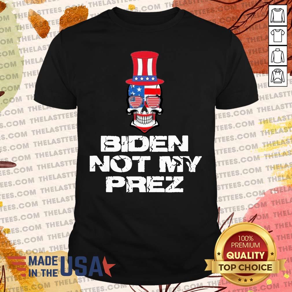 Good Biden Is Not My President Skull American Flag Shirt