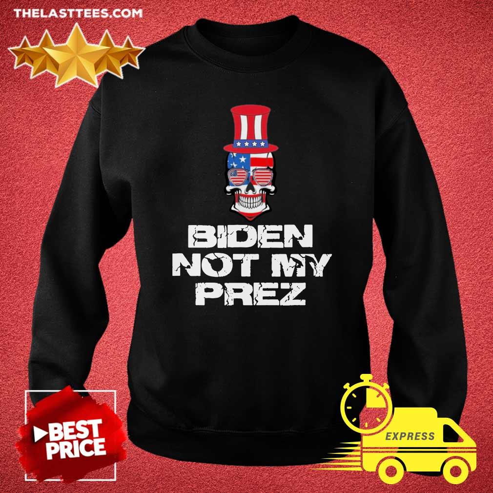 Good Biden Is Not My President Skull American Flag Shirt - Image 5