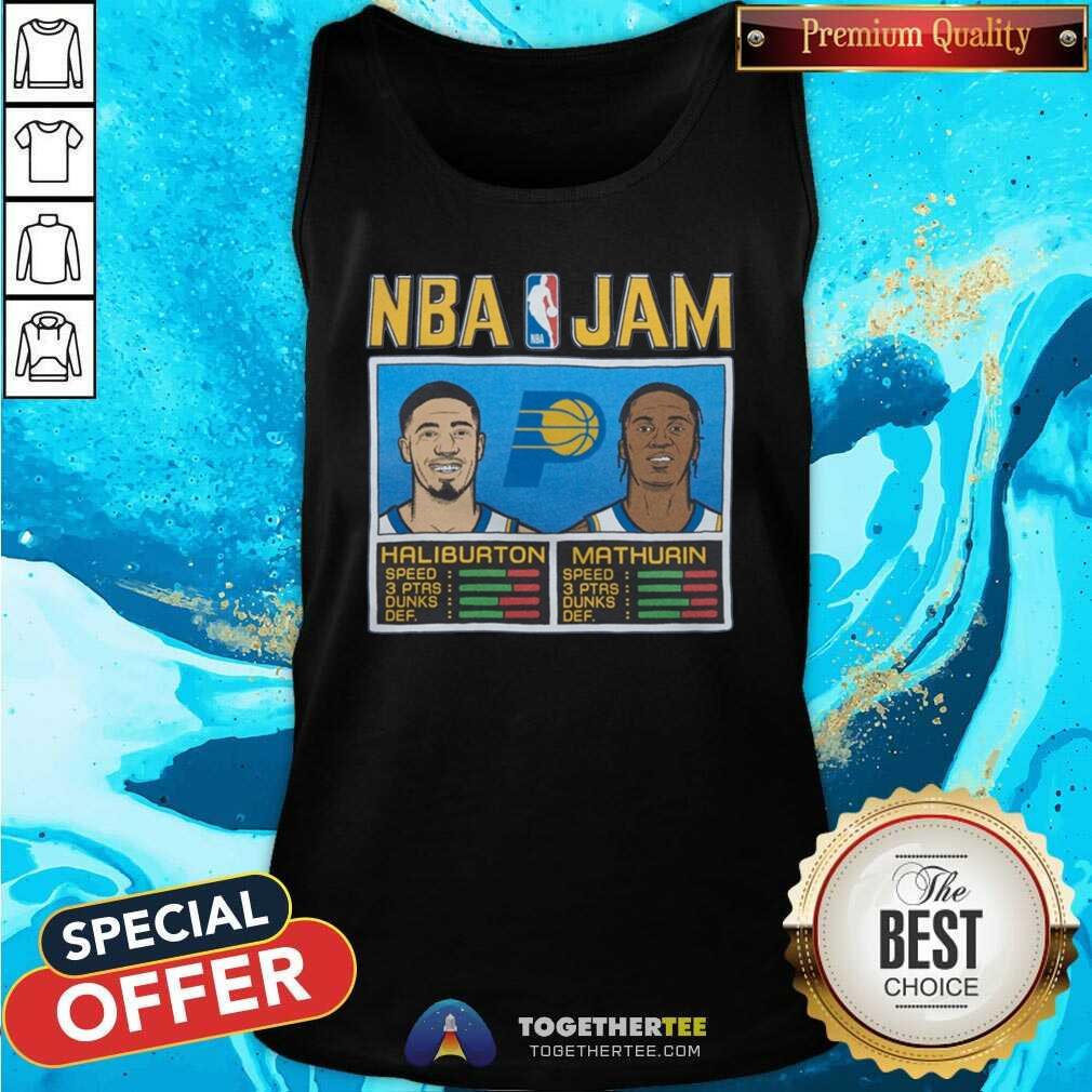 Top Youth NBA Jam Pacers Haliburton And Mathurin T-Shirt - Image 4