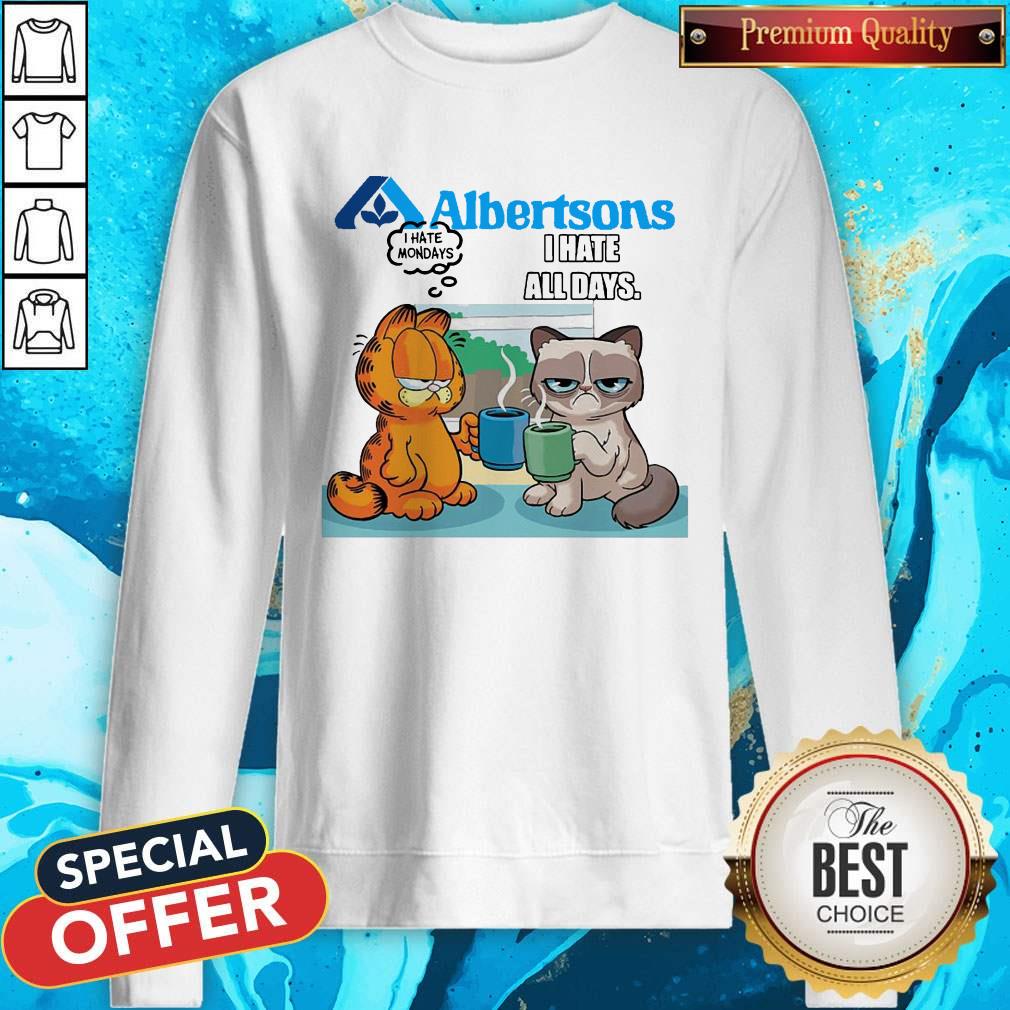 Albartsons Grumpy Cat and Garfield I Hate All Days Shirt - Image 4