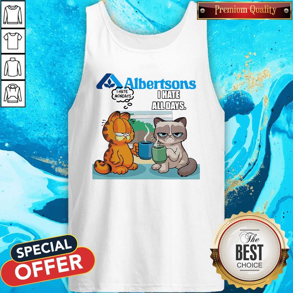 Albartsons Grumpy Cat and Garfield I Hate All Days Shirt - Image 3