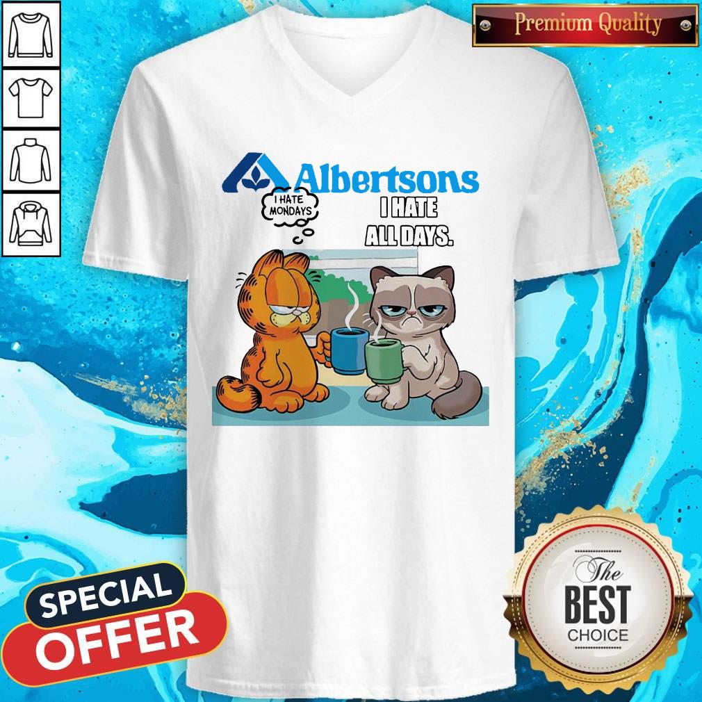 Albartsons Grumpy Cat and Garfield I Hate All Days Shirt - Image 2