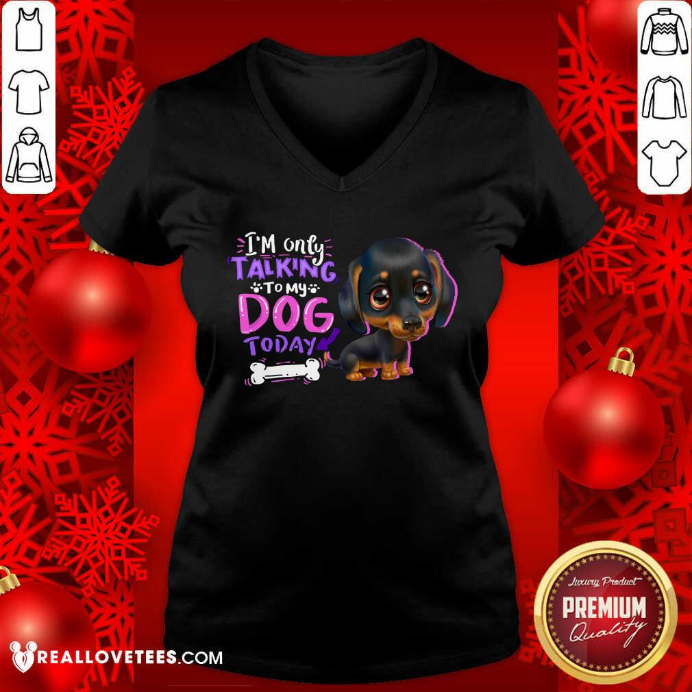 Dachshund Im Only Talking To My Dogs Today Shirt - Image 3