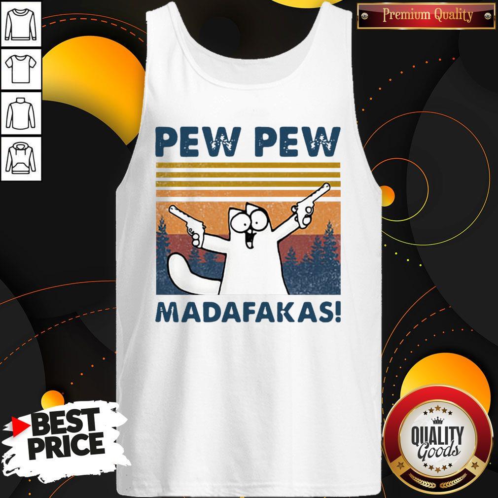 Simon's Cat Pew Pew Madafakas Vintage Shirt - Image 4
