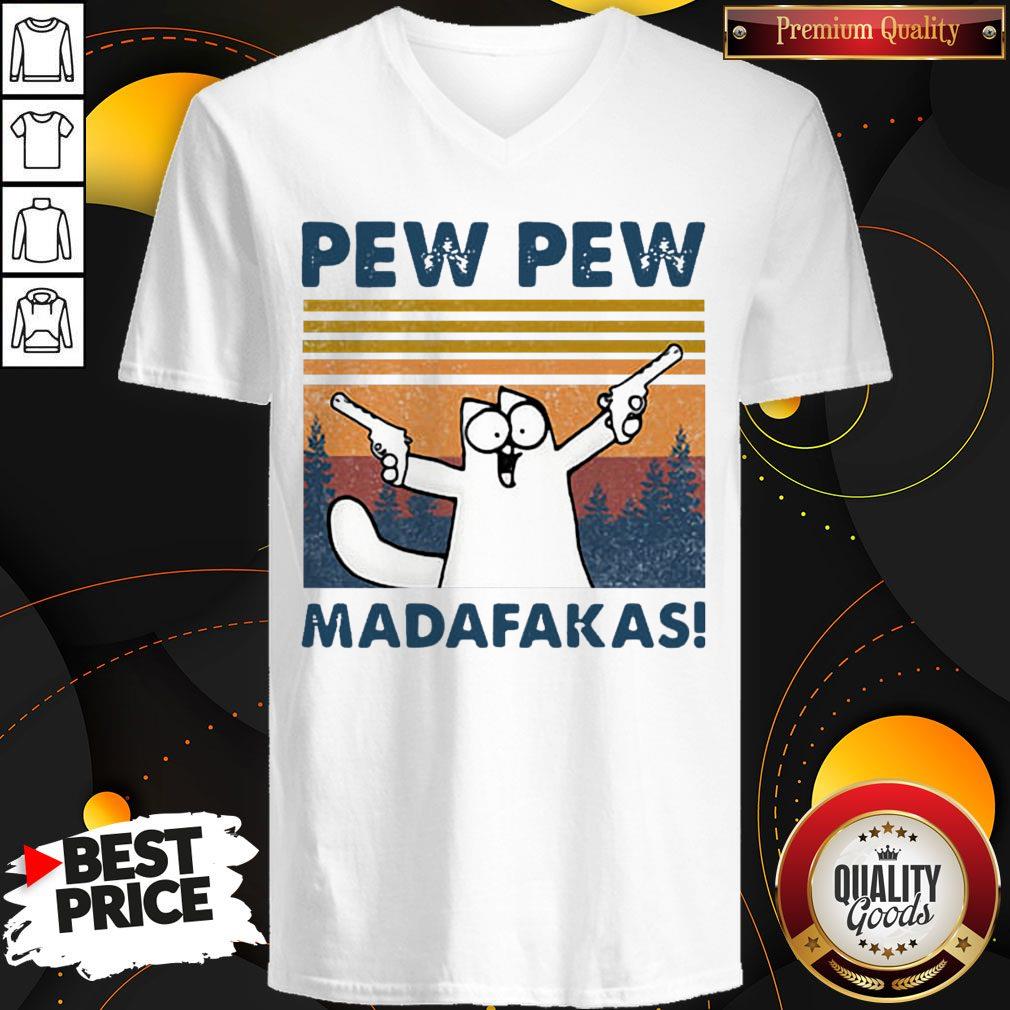 Simon's Cat Pew Pew Madafakas Vintage Shirt - Image 2
