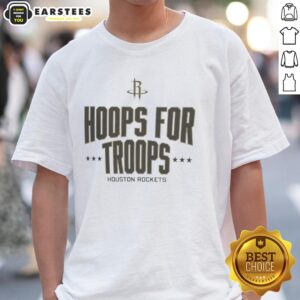 Awesome Hoops For Troops Houston Rockets Basketball T-Shirt