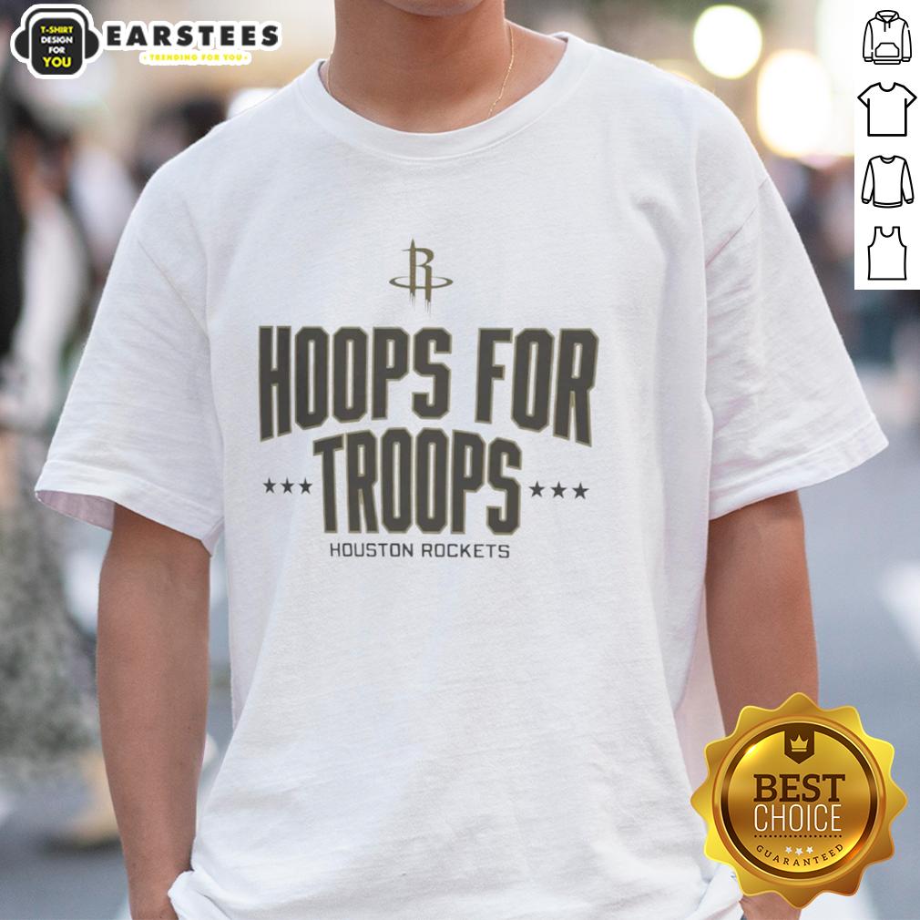 Awesome Hoops For Troops Houston Rockets Basketball T-Shirt