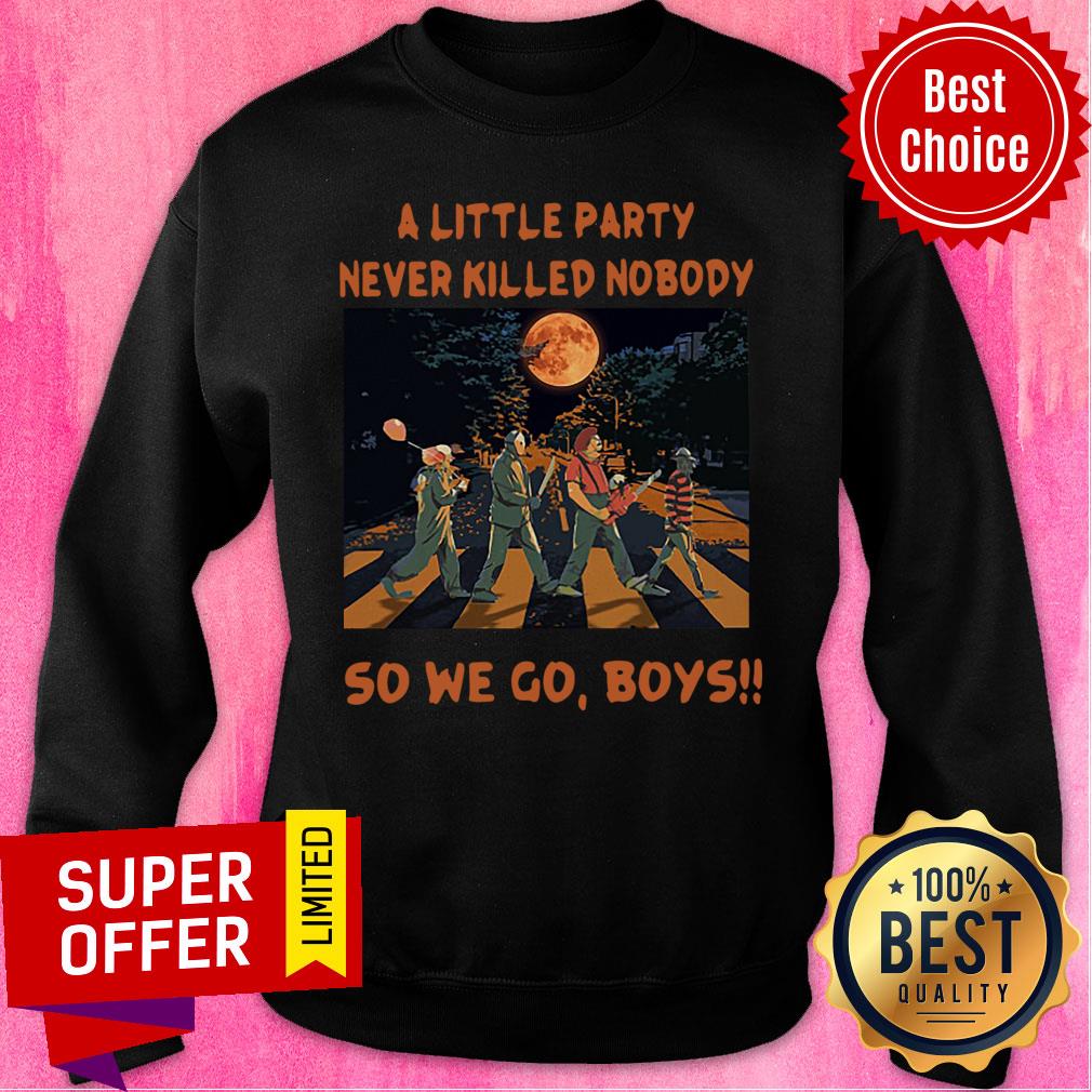 Abbey Road A Little Party Never So We Go Boys Halloween Horror Shirt - Image 4