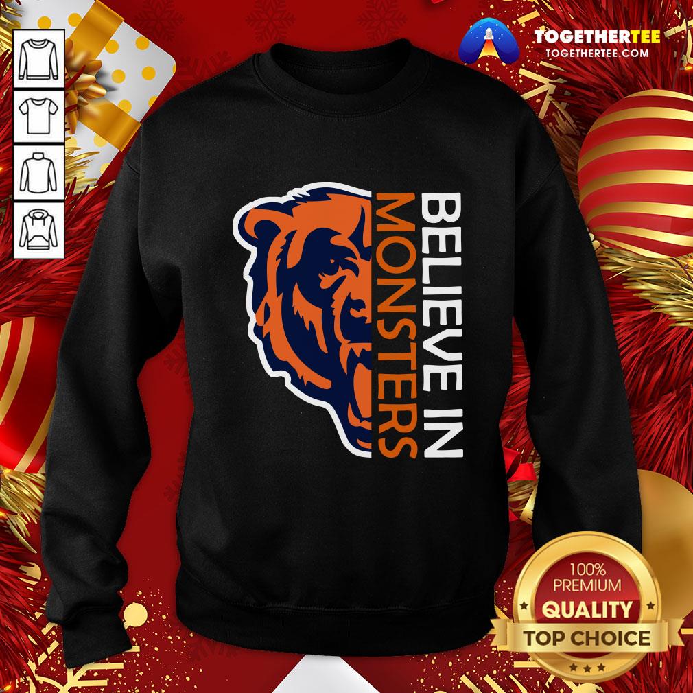 Official Believe In Monsters Chicago Bears Football Shirt - Image 4