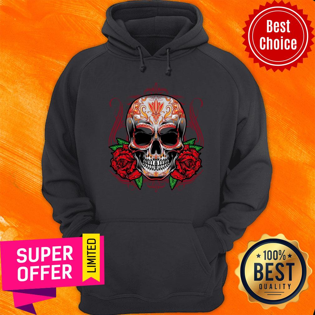 Day Of The Dead Sugar Skull With Rose Shirt - Image 2