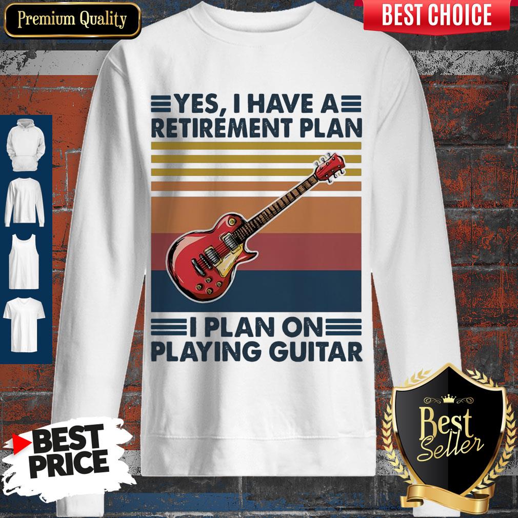 Good Yes I Have A Retirement Plan I Plan On Playing Guitar Vintage Shirt - Image 3