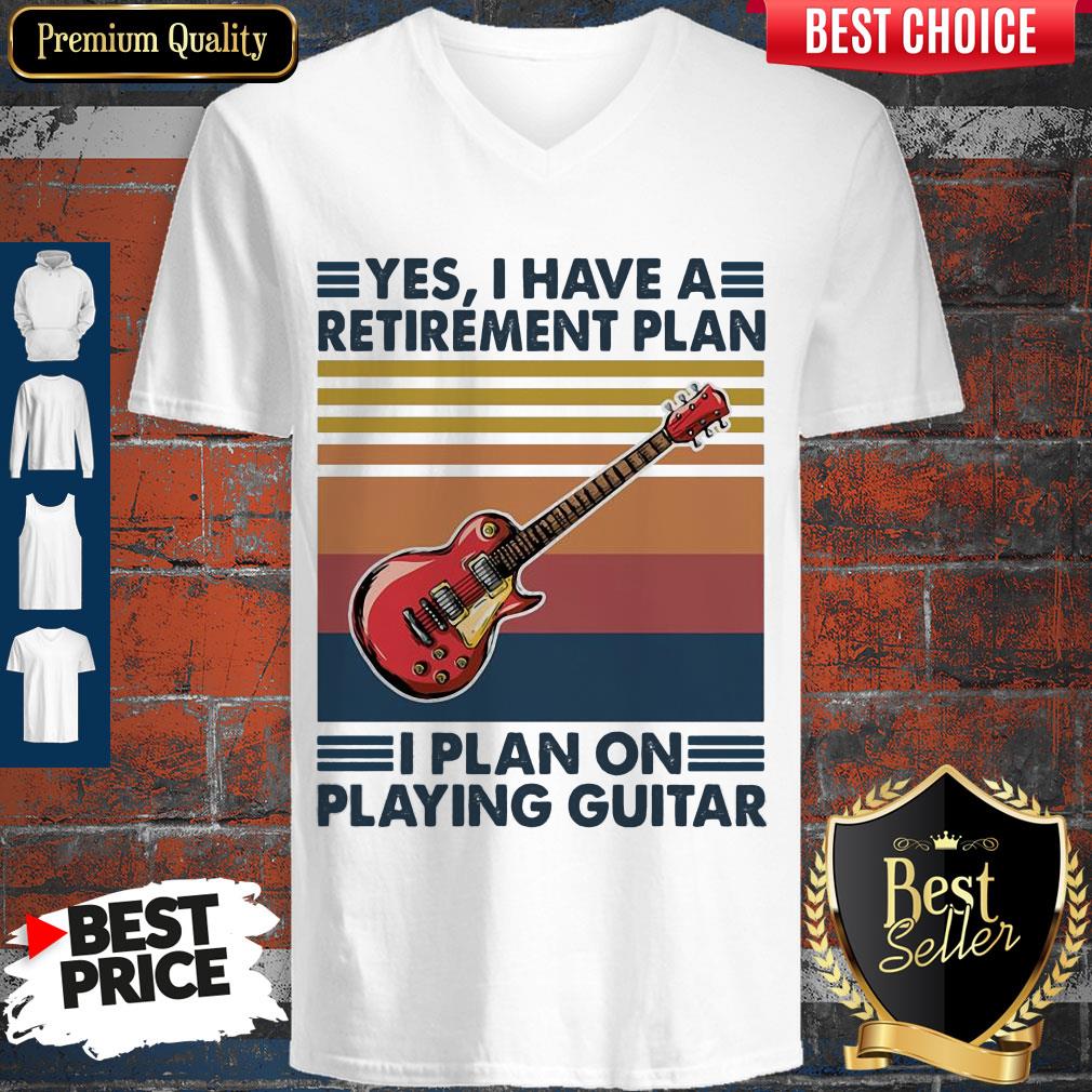 Good Yes I Have A Retirement Plan I Plan On Playing Guitar Vintage Shirt - Image 5