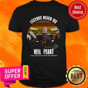 Legends Never Die 1952 2020 Neil Peart Thank You For The Music And Memories Signature Vintage Shirt