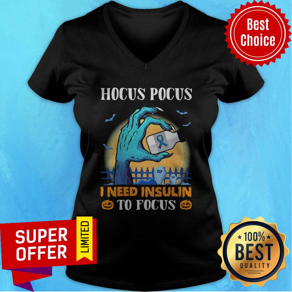 Nice Hocus Pocus I Need Insulin To Focus Breast Cancer Halloween Shirt - Image 3
