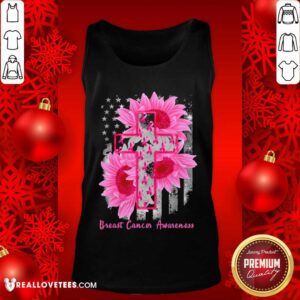 Alternative view of Premium Cross Sunflower Breast Cancer Awareness Pink Veteran Shirt