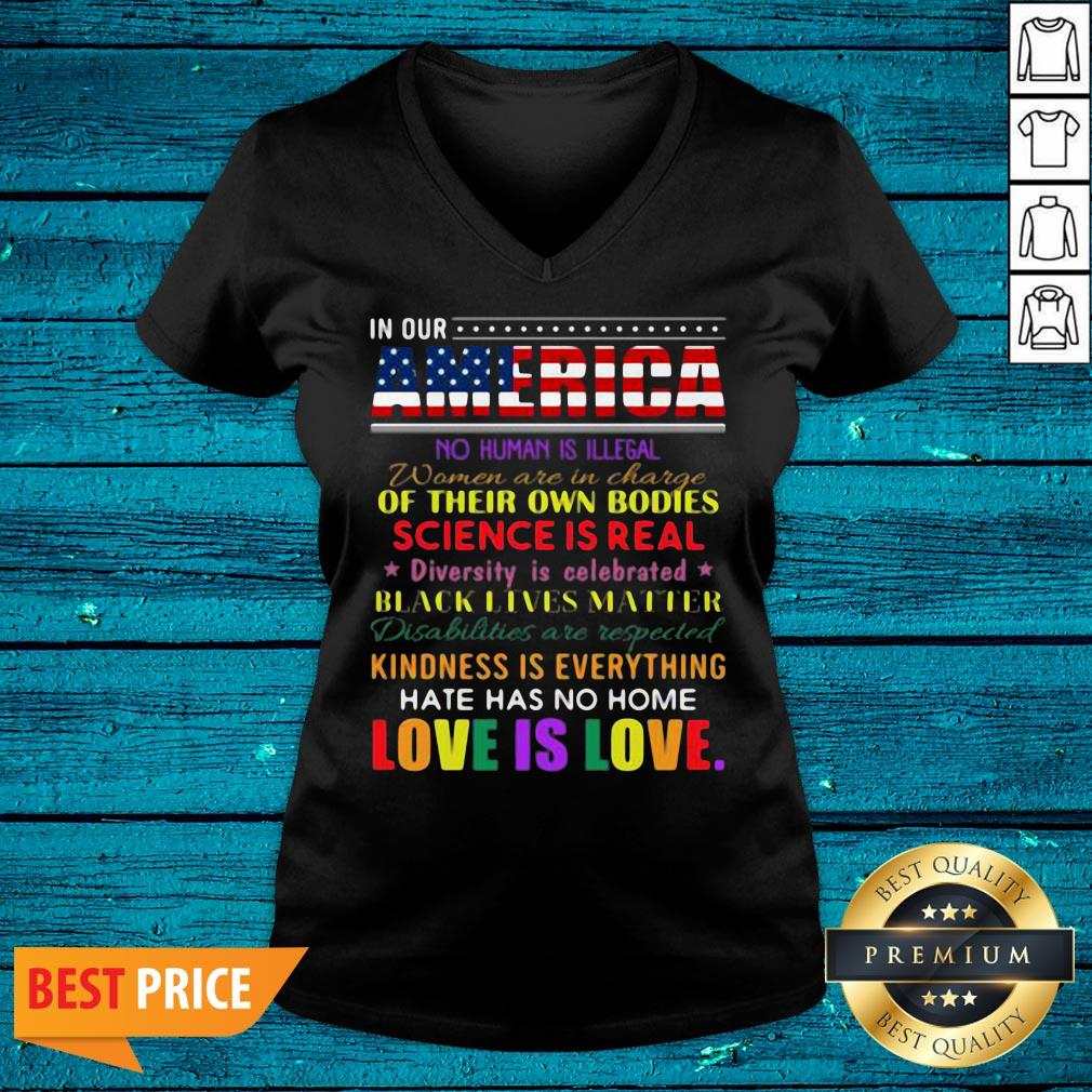 Pro Hate Has No Home Here We Believe Equality For All American Flag Lgbt Shirt - Image 4