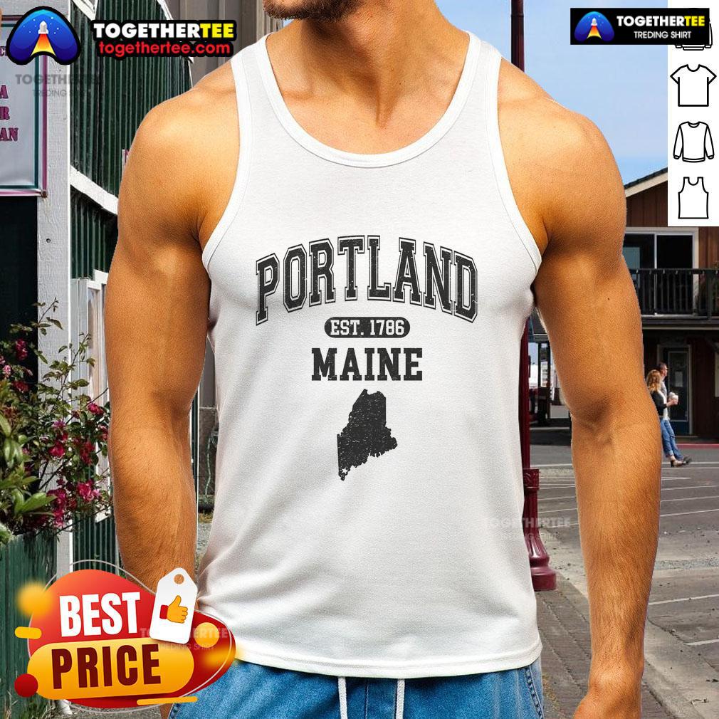 Pretty Portland Maine Est 1786 Varsity T-Shirt - Image 4