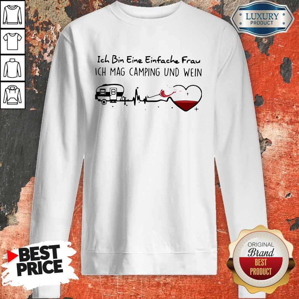 Ich Bin Eine Einfache Frau Ich Mag Camping Und Wein Shirt - Image 3