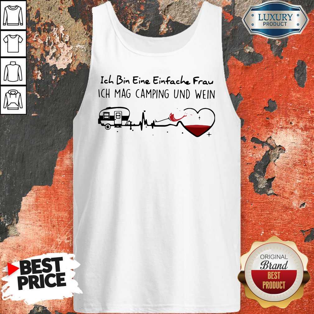 Ich Bin Eine Einfache Frau Ich Mag Camping Und Wein Shirt - Image 2