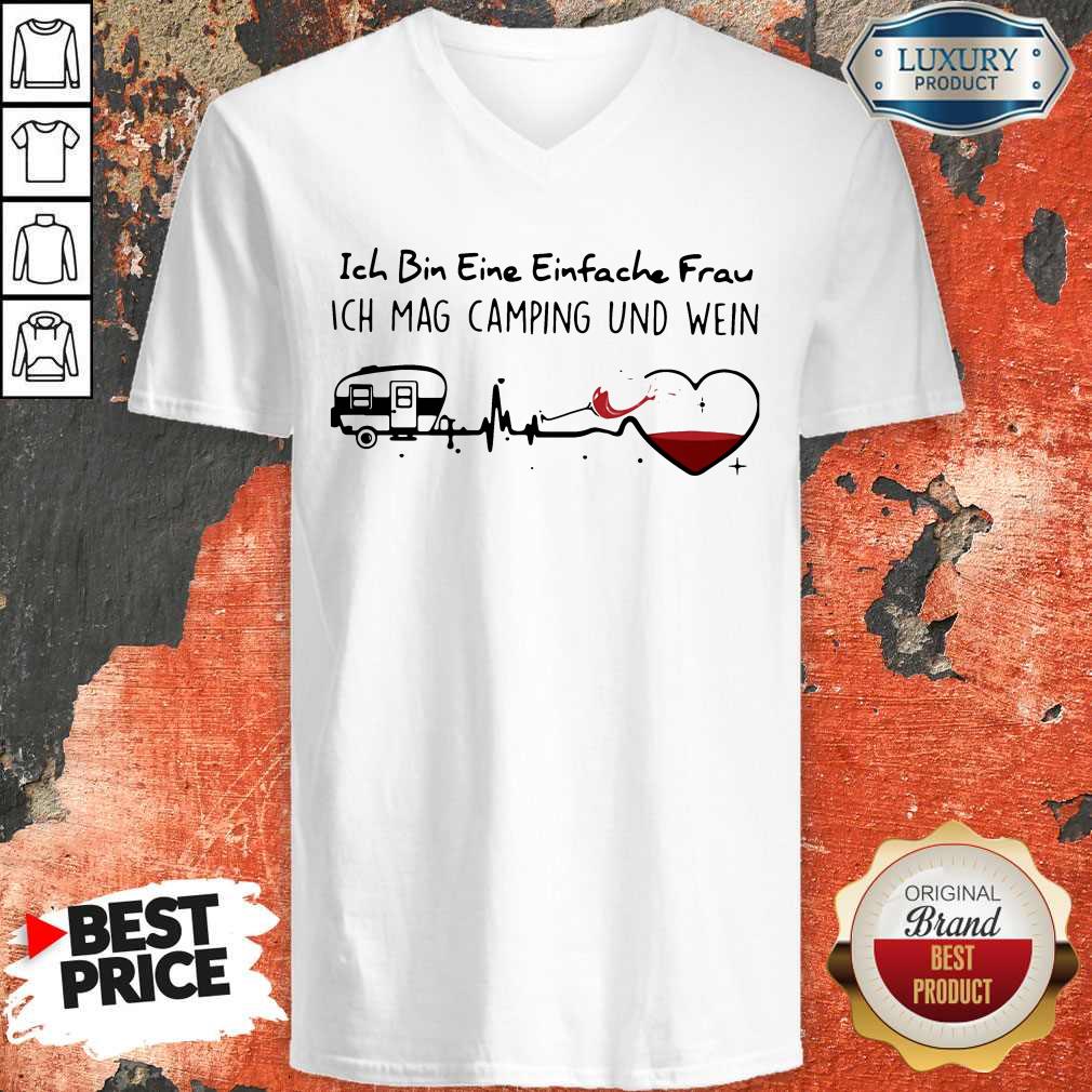 Ich Bin Eine Einfache Frau Ich Mag Camping Und Wein Shirt - Image 5