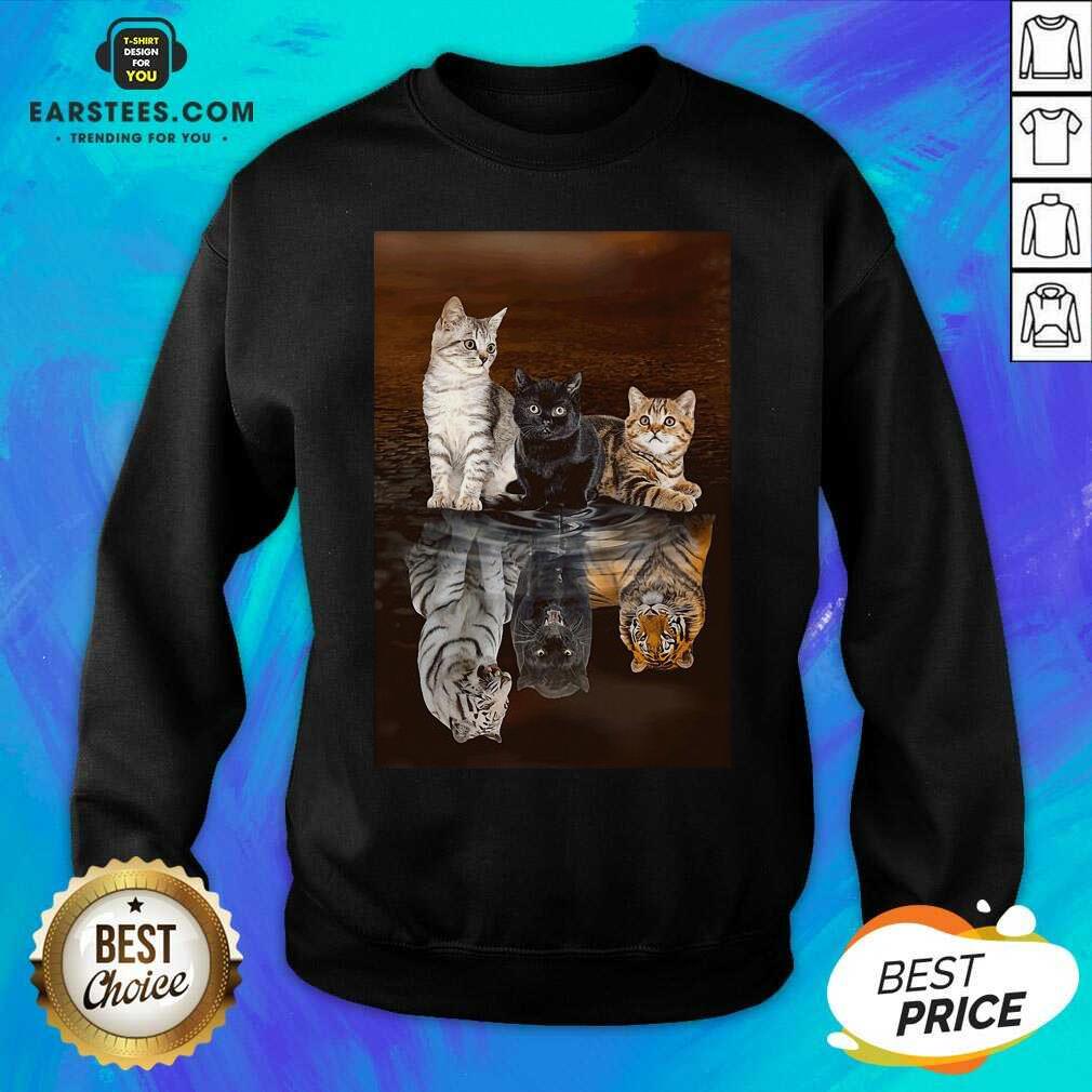 Awesome Three Cat Tiger Reflections 5d Diamond Diy Shirt - Image 5