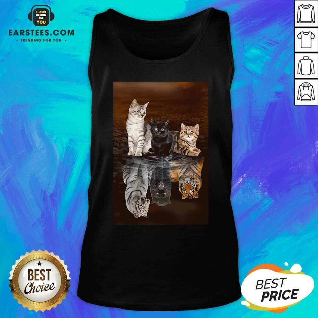 Awesome Three Cat Tiger Reflections 5d Diamond Diy Shirt - Image 3