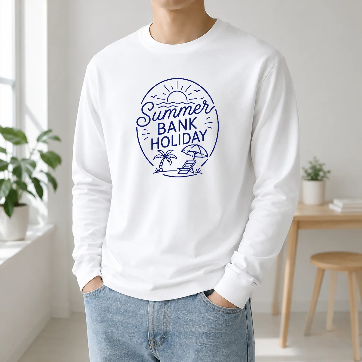 Good Minimalist Line Art Summer Bank Holiday Beach Shirt - Image 5