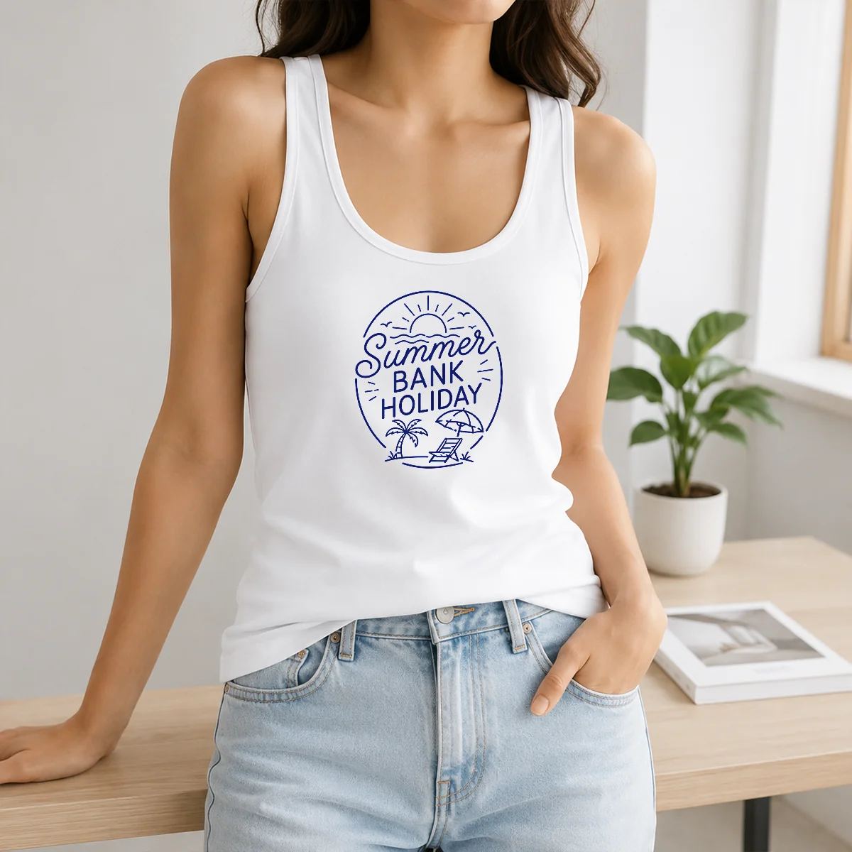 Good Minimalist Line Art Summer Bank Holiday Beach Shirt - Image 3