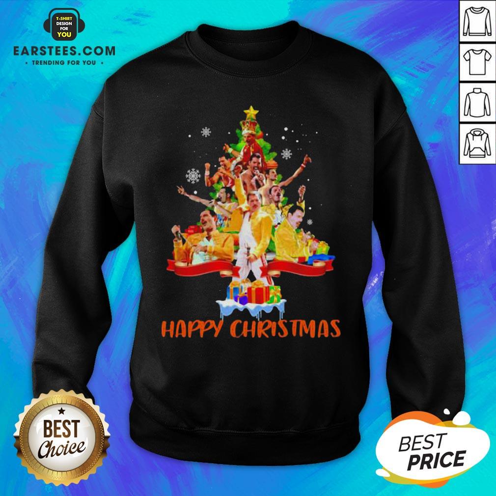Original Freddie Mercury Happy Christmas Tree Shirt - Image 2