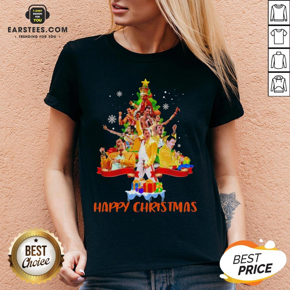 Original Freddie Mercury Happy Christmas Tree Shirt - Image 4