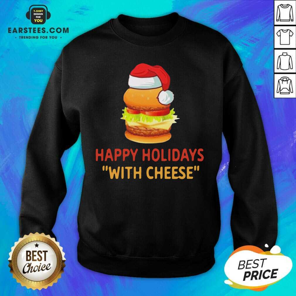 Top Happy Holidays With Cheese Christmas Cheeseburger T-Shirt - Image 4
