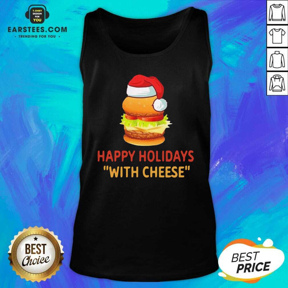 Top Happy Holidays With Cheese Christmas Cheeseburger T-Shirt - Image 3