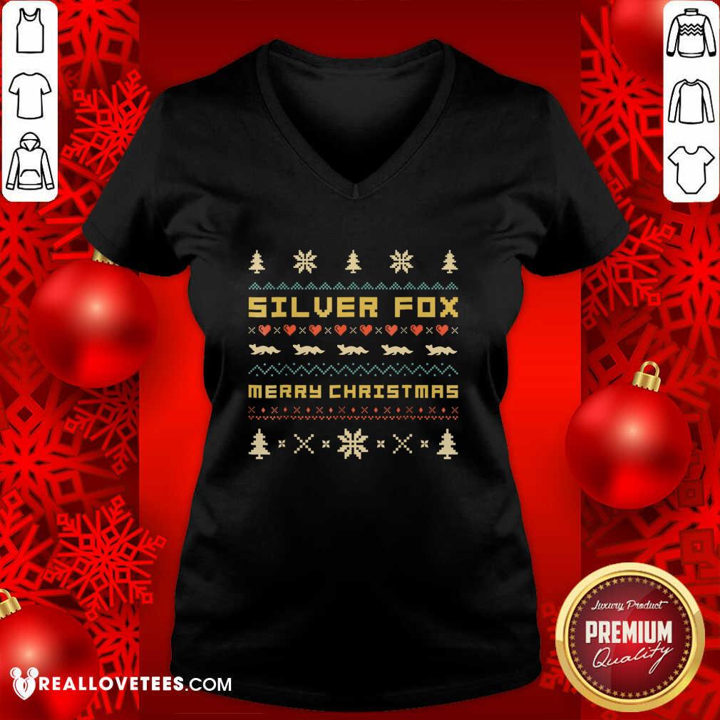 Top SILVER FOX Merry Christmas Ugly Christmas Shirt - Image 5