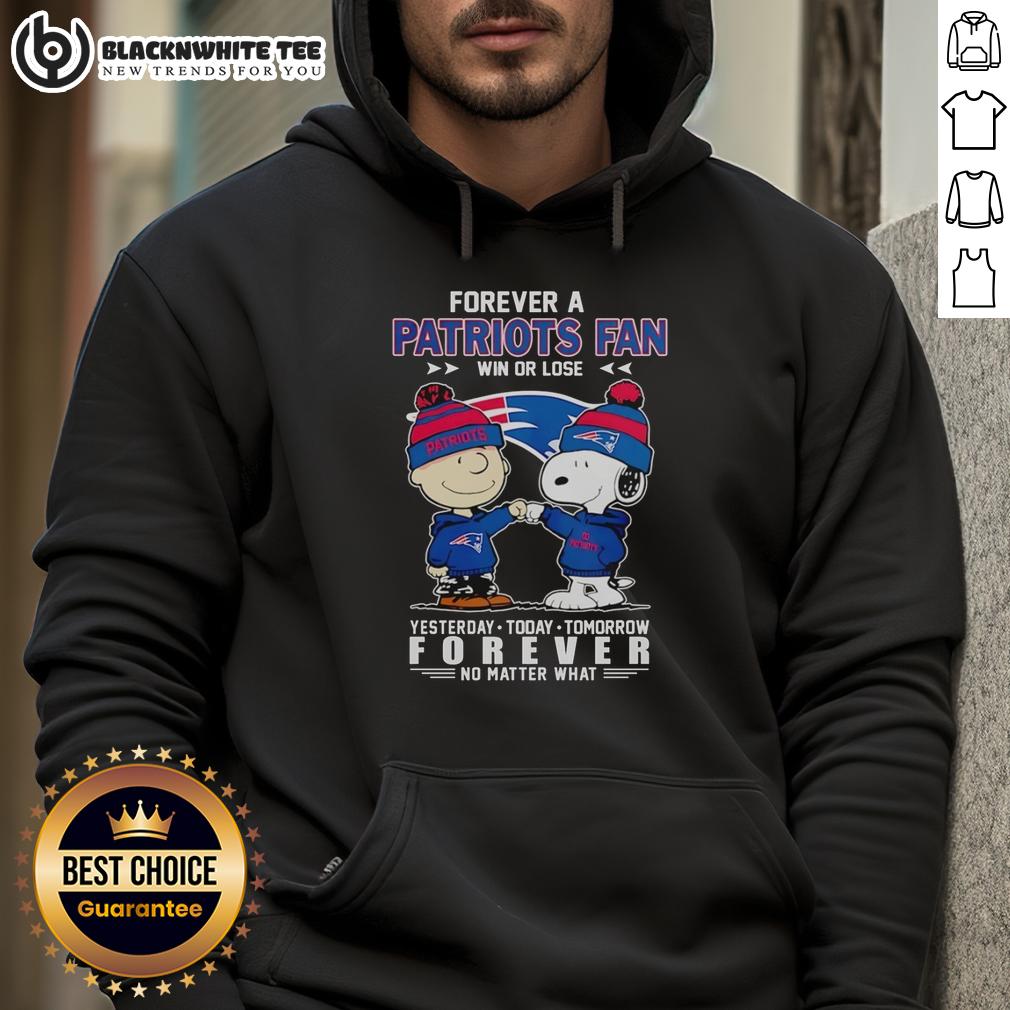 Official Snoopy And Charlie Brown Forever A New England Patriots Fan Win Or Lose No Matter What T-Shirt - Image 2