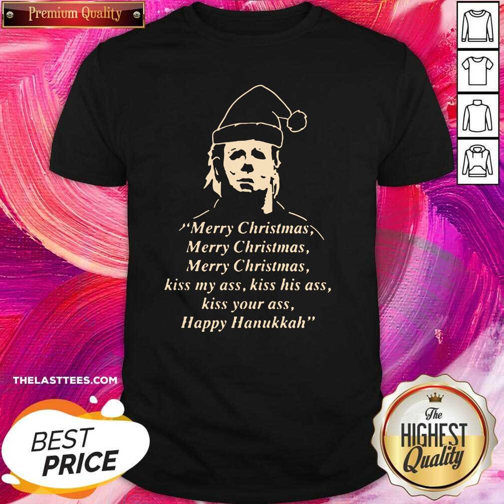 Happy Michael Myers Merry Christmas Kiss My Ass Shirt
