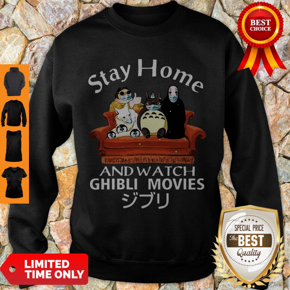 Awesome Totoro And Friends Stay Home And Watch Ghibli Movies Shirt - Image 3