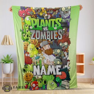 Good Game Plants vs Zombies All Character Blanket Fleece Customized Blanket