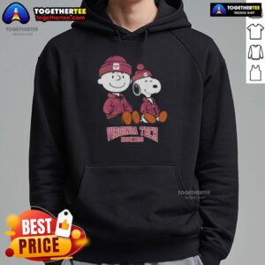Alternative view of Pretty Virginia Tech Hokies X Snoopy And Charlie Brown T-Shirt
