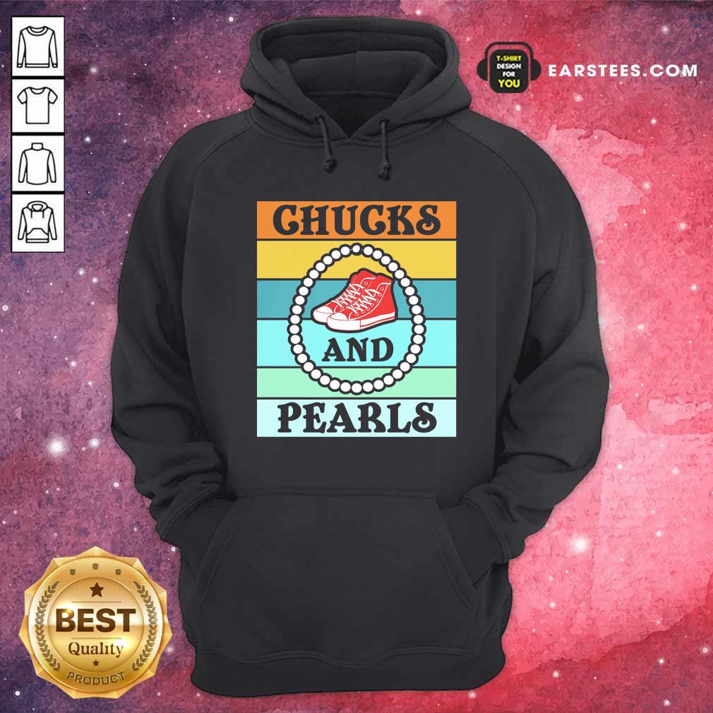 Funny Vintage Chucks And Pearls With Kamala Harris For President 2021 Shirt - Image 2