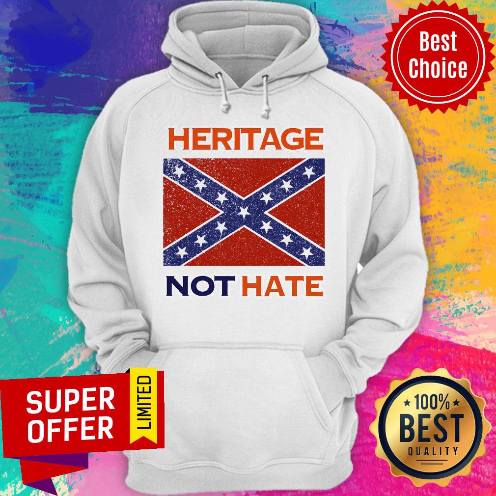Nice Heritage Not Hate Confederate Flag White T-shirt - Image 5