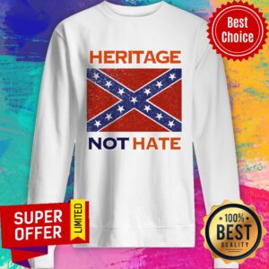 Alternative view of Nice Heritage Not Hate Confederate Flag White T-shirt