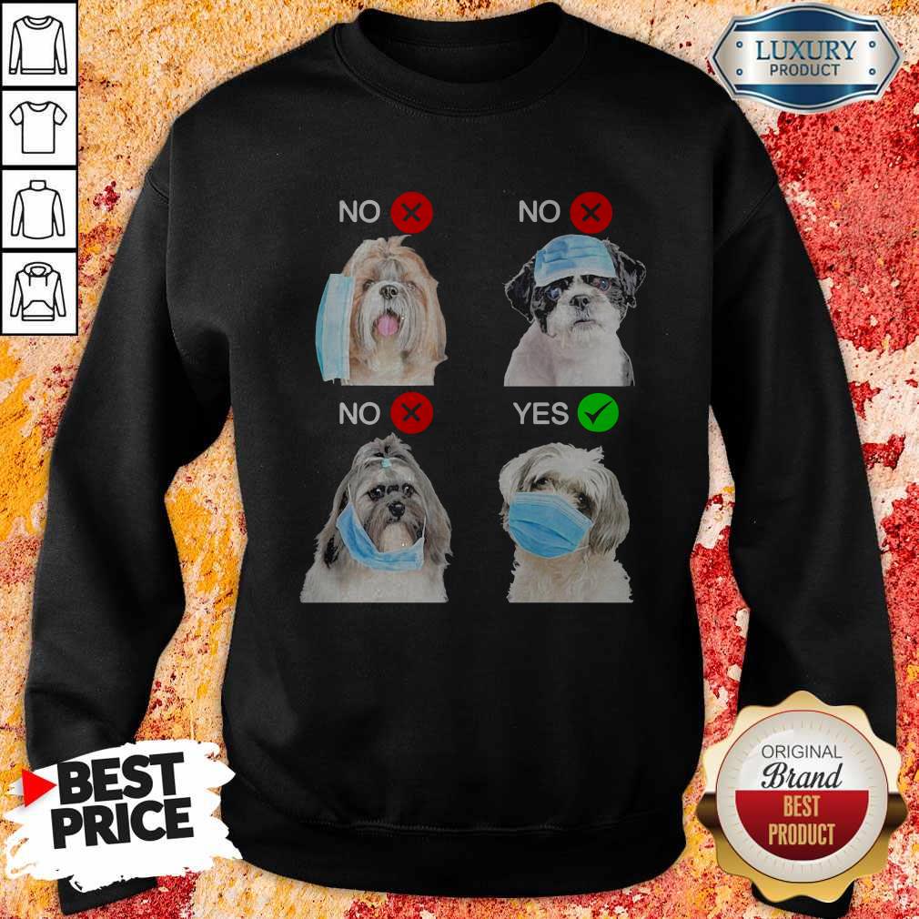 Shih Tzu Dogs Right Way To Wear Mask Shirt - Image 4